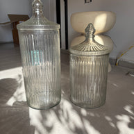צנצנת+מכסה HEND MADE GLASS