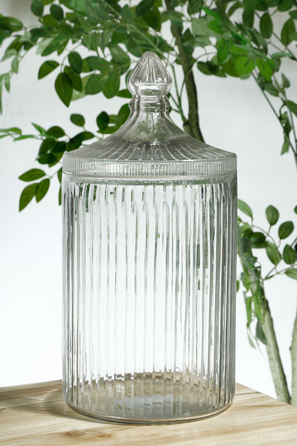צנצנת+מכסה HEND MADE GLASS