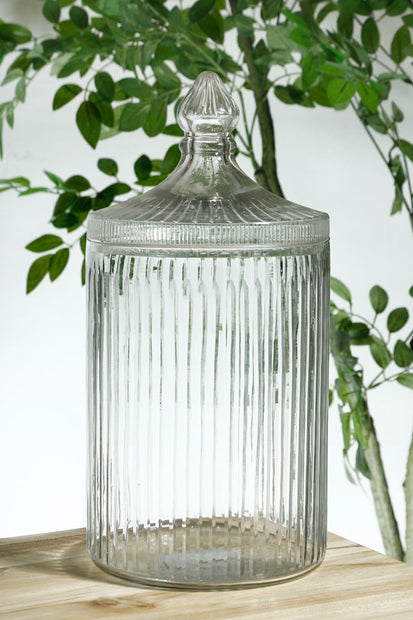 צנצנת+מכסה HEND MADE GLASS