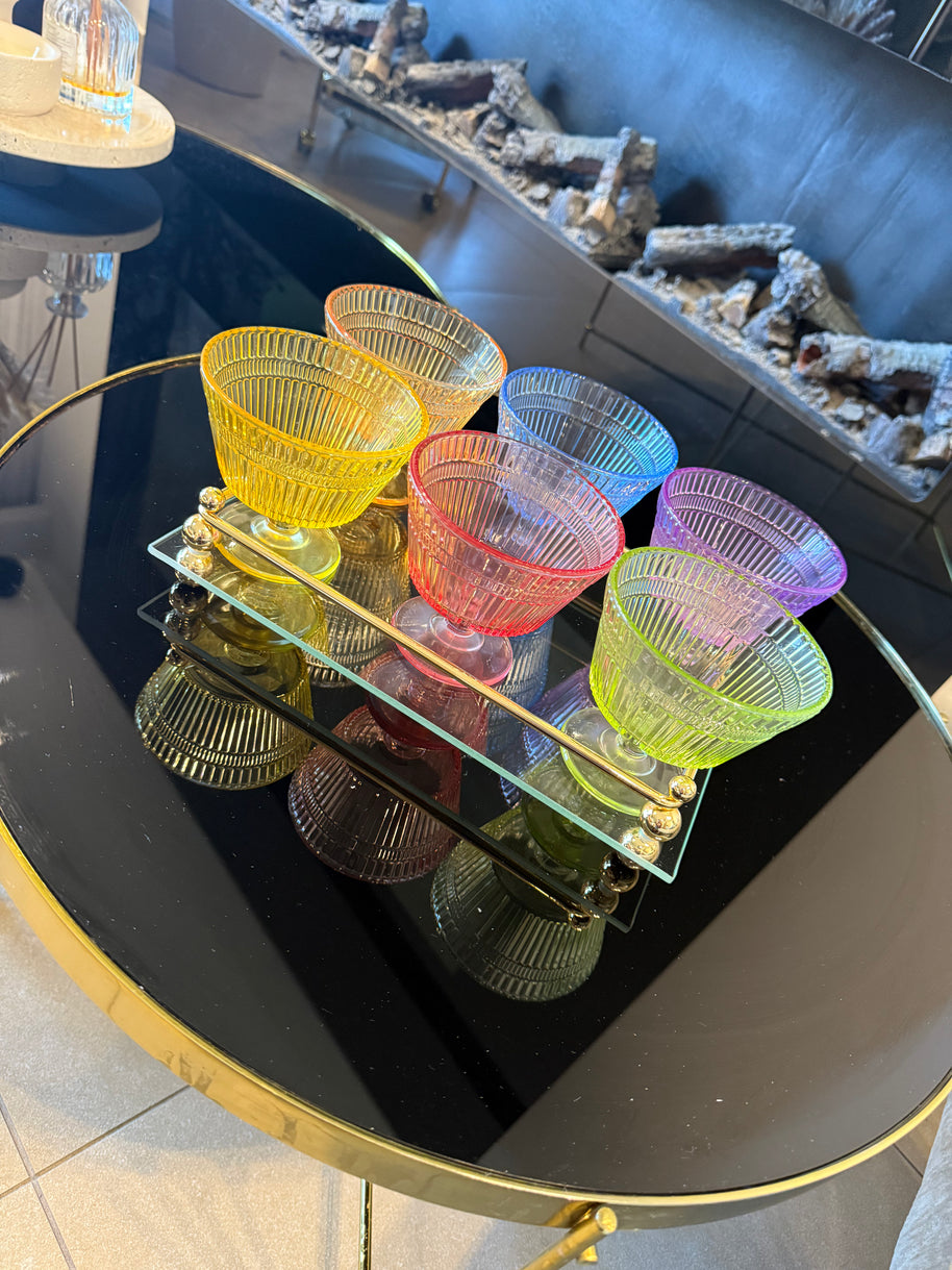 סט גביעי גלידה צבעוניים