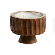 נר ריחני בכלי עץ