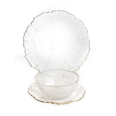 מערכת אוכל 18 חלקים זכוכית גבישי