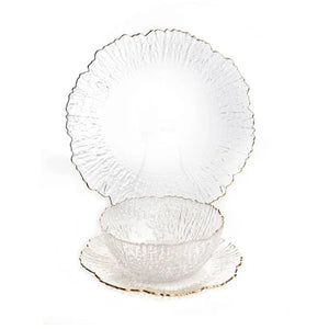 מערכת אוכל 18 חלקים זכוכית גבישי